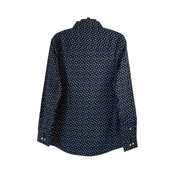 Julian & Mark Geo Dot Long Sleeve Button Front Shirt Gray Black Size L NWT - Picture 4 of 10